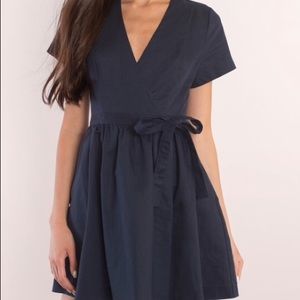 Elaine Wrap Linen Skater Dress